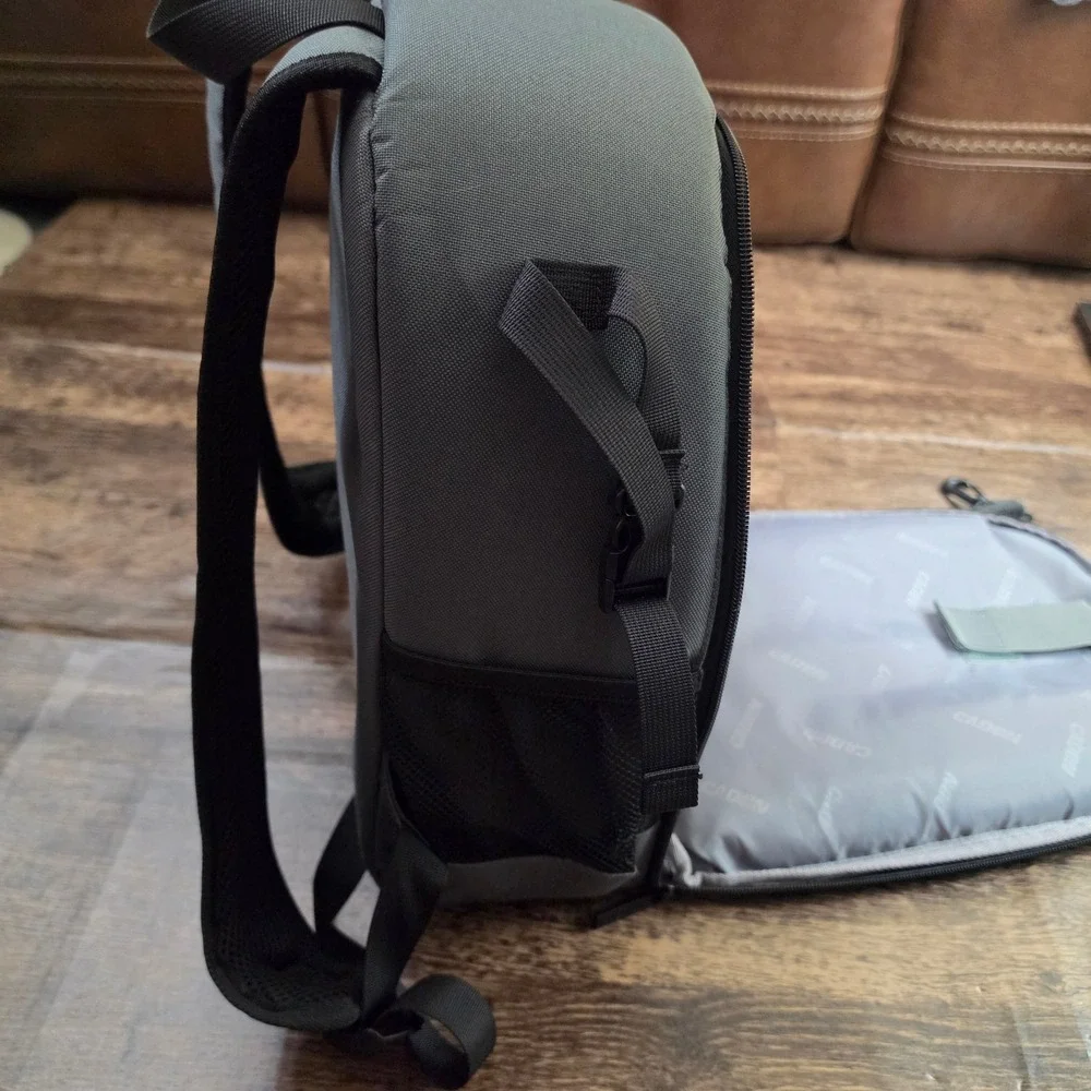 CADEN Camera Backpack Unisex One Size Gray Padded DSLR Laptop Bag